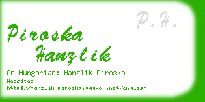 piroska hanzlik business card